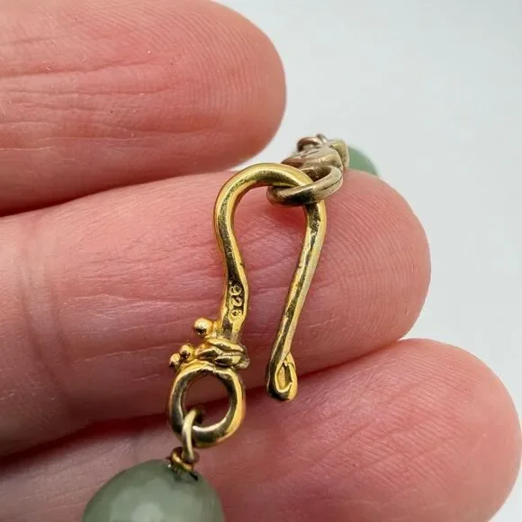 16" Chan Luu faceted 8mm, jadeite jade and gold over sterling silver necklace! - Picture 6 of 14